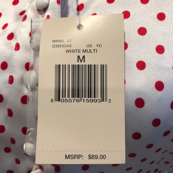 ❤️NWT Guess Silk Polka Dot Blouse Size M - Picture 4 of 6
